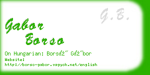 gabor borso business card